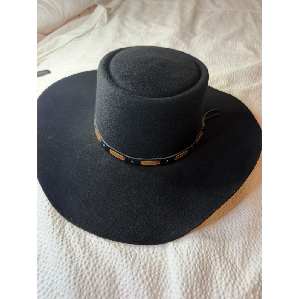 VTG Stallion by Stetson XX Wool Western Rockabilly Cowboy Hat Black Made Texas